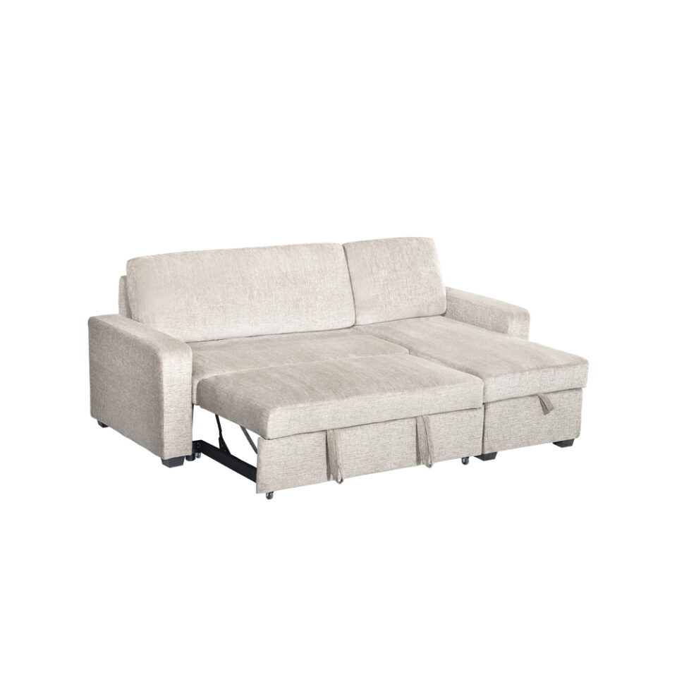 TRESOR ΚΑΝΑΠΕΣ ΚΡΕΒΑΤΙ ΓΩΝΙΑ ΑΝΑΣΤΡΕΨΙΜΗ OFF WHITE 223x145x91cm