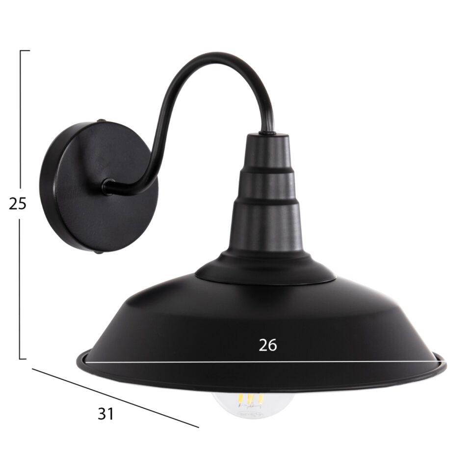 ΑΠΛΙΚΑ ΤΟΙΧΟΥ ΜΕΤΑΛΛΟ ΣΕ ΜΑΥΡΟ 26x31x25Υεκ.