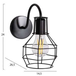 ΑΠΛΙΚΑ ΤΟΙΧΟΥ ΜΕΤΑΛΛΟ ΣΕ ΜΑΥΡΟ 14,5x26,5x24Υεκ.