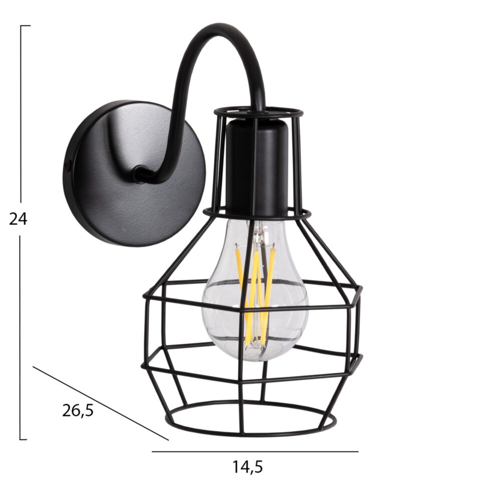ΑΠΛΙΚΑ ΤΟΙΧΟΥ ΜΕΤΑΛΛΟ ΣΕ ΜΑΥΡΟ 14,5x26,5x24Υεκ.