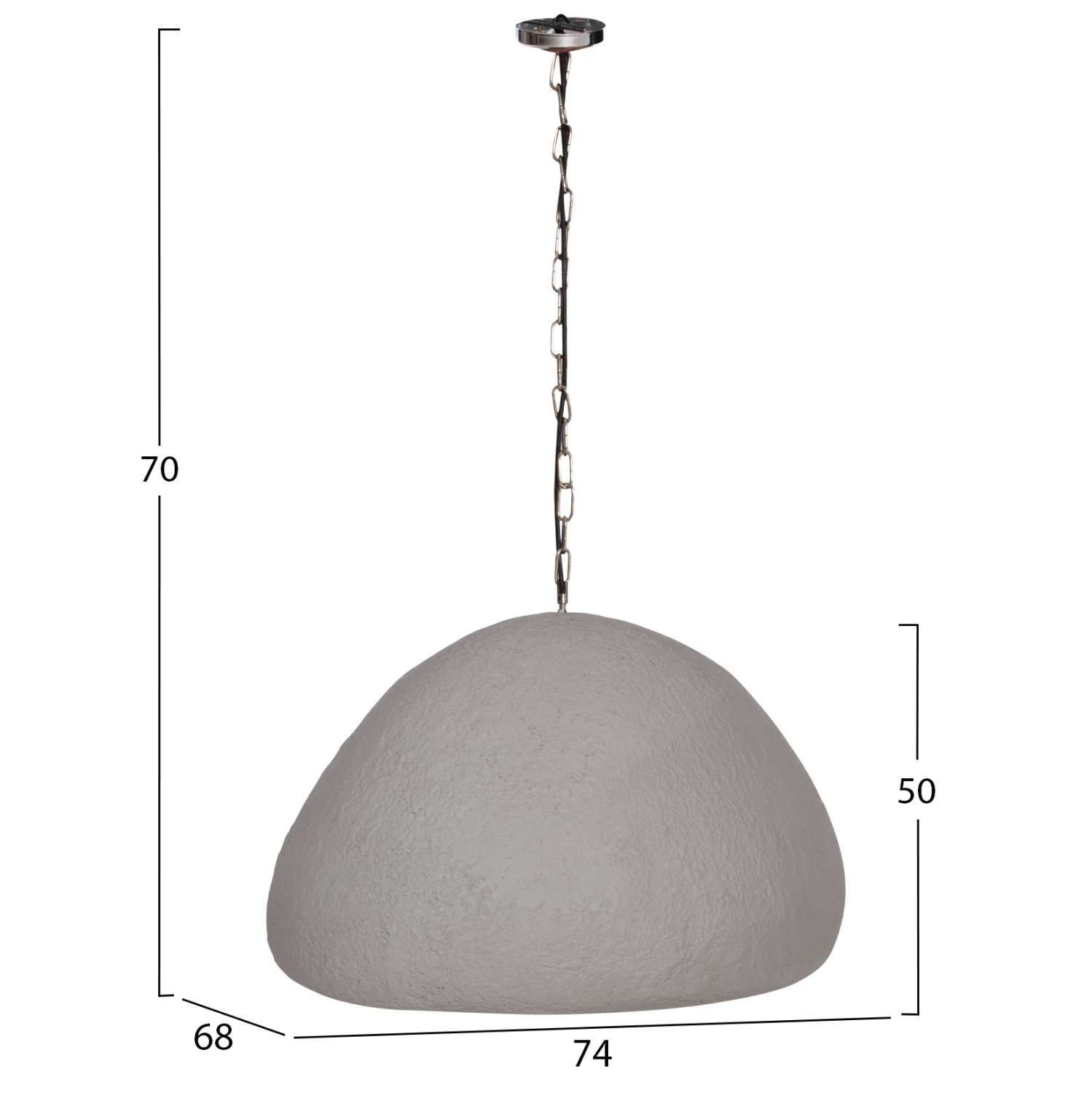 ΦΩΤΙΣΤΙΚΟ ΟΡΟΦΗΣ ΚΡΕΜΑΣΤΟ FIBER CEMENT ΓΚΡΙ 74x68x50-70Υεκ.