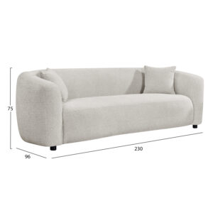 ΚΑΝΑΠΕΣ 3-ΘΕΣΙΟΣ ΑΝΟΙΧΤΟ ΜΠΕΖ ΥΦΑΣΜΑ 230x96x75Υεκ.