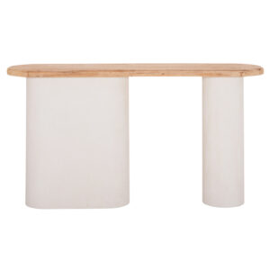 ΚΟΝΣΟΛΑ ΤΟΠ ΞΥΛΟ ΕΛΑΤΟΥ-ΒΑΣΗ ΥΠΟΛΕΥΚΟ MDF 150x35x82Υεκ.