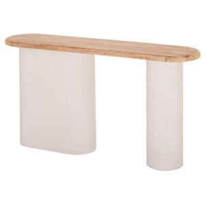 ΚΟΝΣΟΛΑ ΤΟΠ ΞΥΛΟ ΕΛΑΤΟΥ-ΒΑΣΗ ΥΠΟΛΕΥΚΟ MDF 150x35x82Υεκ.