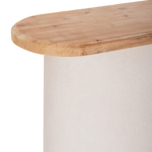 ΚΟΝΣΟΛΑ ΤΟΠ ΞΥΛΟ ΕΛΑΤΟΥ-ΒΑΣΗ ΥΠΟΛΕΥΚΟ MDF 150x35x82Υεκ.