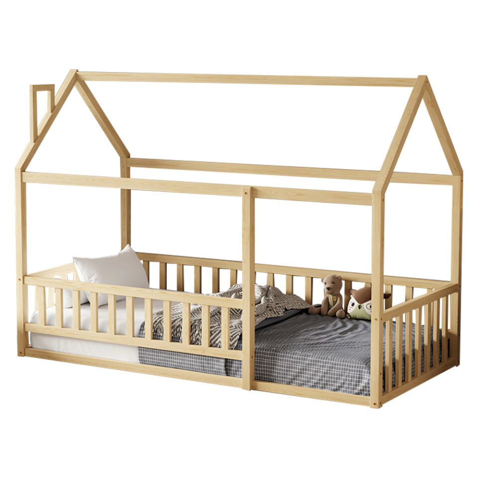 ΚΡΕΒΑΤΙ ΠΑΙΔΙΚΟ ΜΕ ΚΑΓΚΕΛΟ HOUSER τ.MONTESSORI ΞΥΛΟ ΠΕΥΚΟ ΦΥΣΙΚΟ-190x90εκ