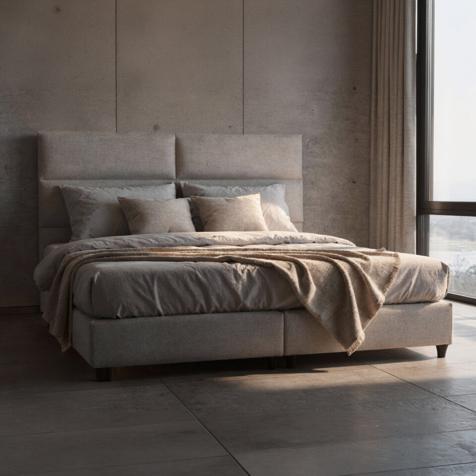 ΚΡΕΒΑΤΙ ΥΠΕΡΔΙΠΛΟ ΑΠΟ ΜΠΕΖ ΥΦΑΣΜΑ ΓΙΑ ΣΤΡΩΜΑ 180x200 εκ.