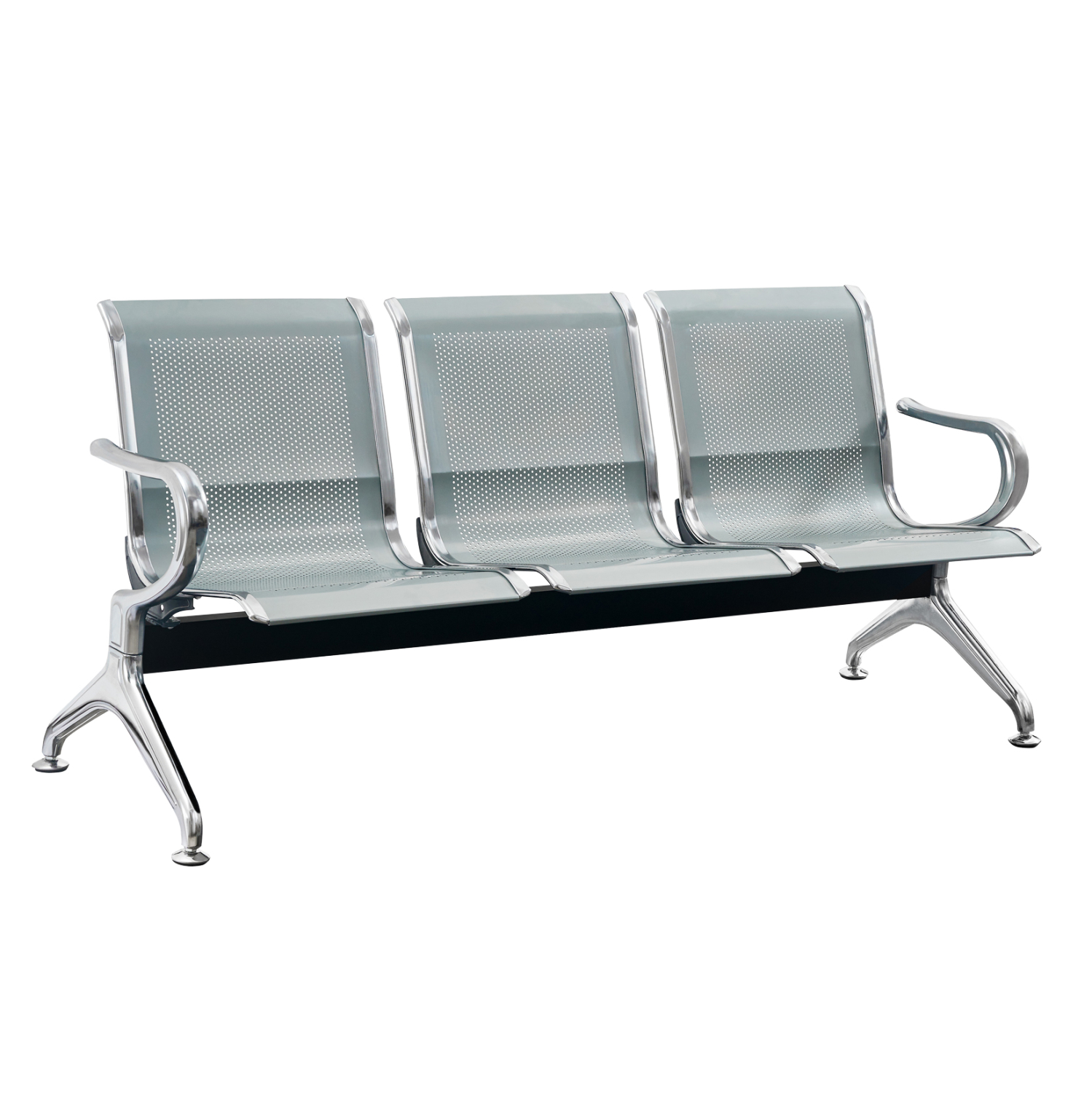 ΠΑΓΚΑΚΙ ΤΥΠΟΥ ΑΕΡΟΔΡΟΜΙΟΥ 3-ΘΕΣΙΟ ΜΕΤΑΛΛΟ MESH ΓΚΡΙ 172x55x76Υεκ.