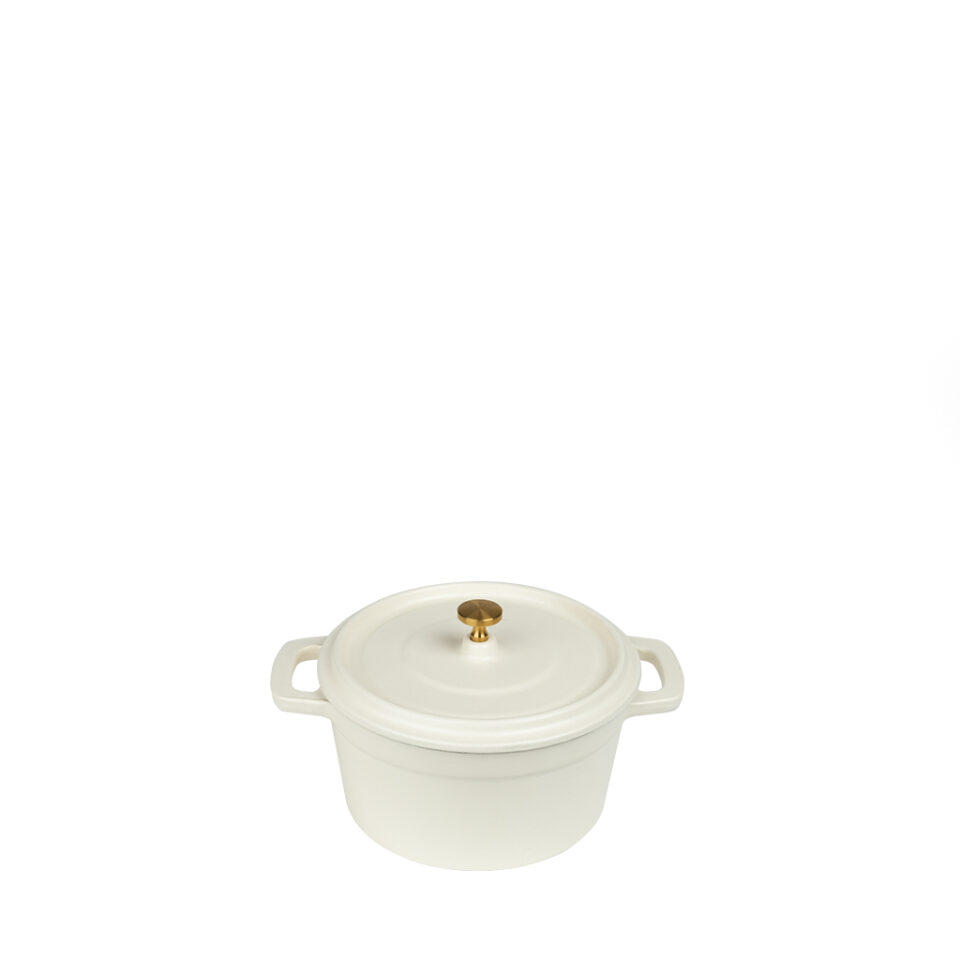 VOLCANO ΚΑΤΣΑΡΟΛΑΚΙ CAST-IRON ΛΕΥΚΟ ΜΕ ENAMEL 750ML 14ΕΚ.