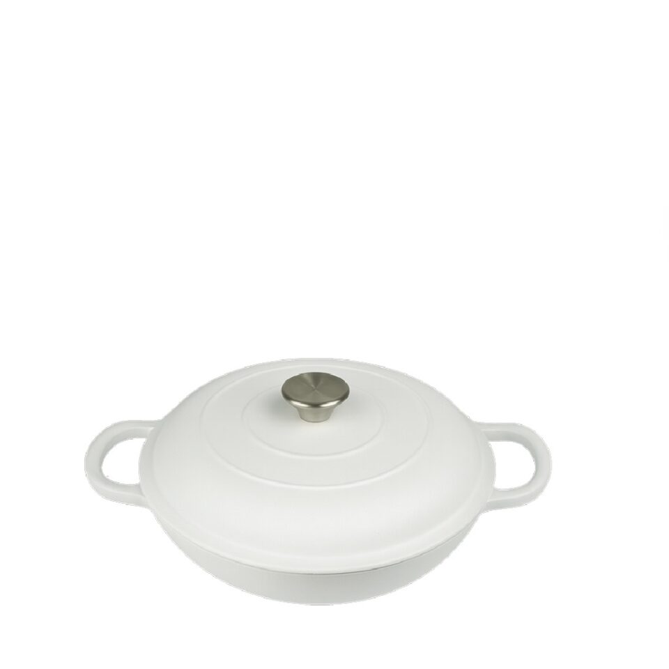 VOLCANO ΚΑΤΣΑΡΟΛΑ ΡΗΧΗ CAST-IRON ΛΕΥΚΗ ΜΕ ENAMEL 2200ML 27ΕΚ.