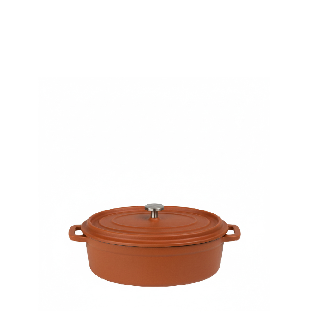 VOLCANO ΚΑΤΣΑΡΟΛΑΚΙ ΟΒΑΛ CAST-IRON ΚΕΡΑΜΙΔΙ ΜΕ ENAMEL 300ML 13(16INCL. HANDLES)X9,5X7,5ΕΚ.