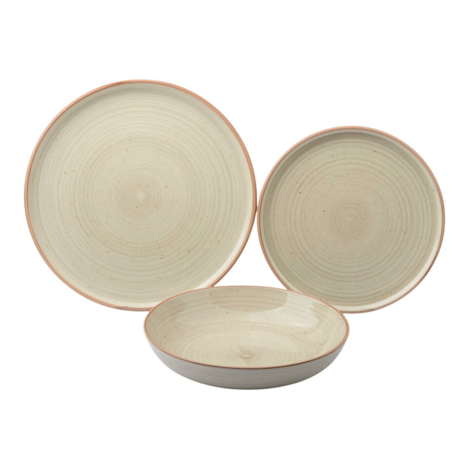ΣΕΡΒΙΤΣΙΟ ΠΙΑΤΩΝ STONEWARE 18ΤΜΧ ΣΕ ΜΠΕΖ ΧΡΩΜΑ