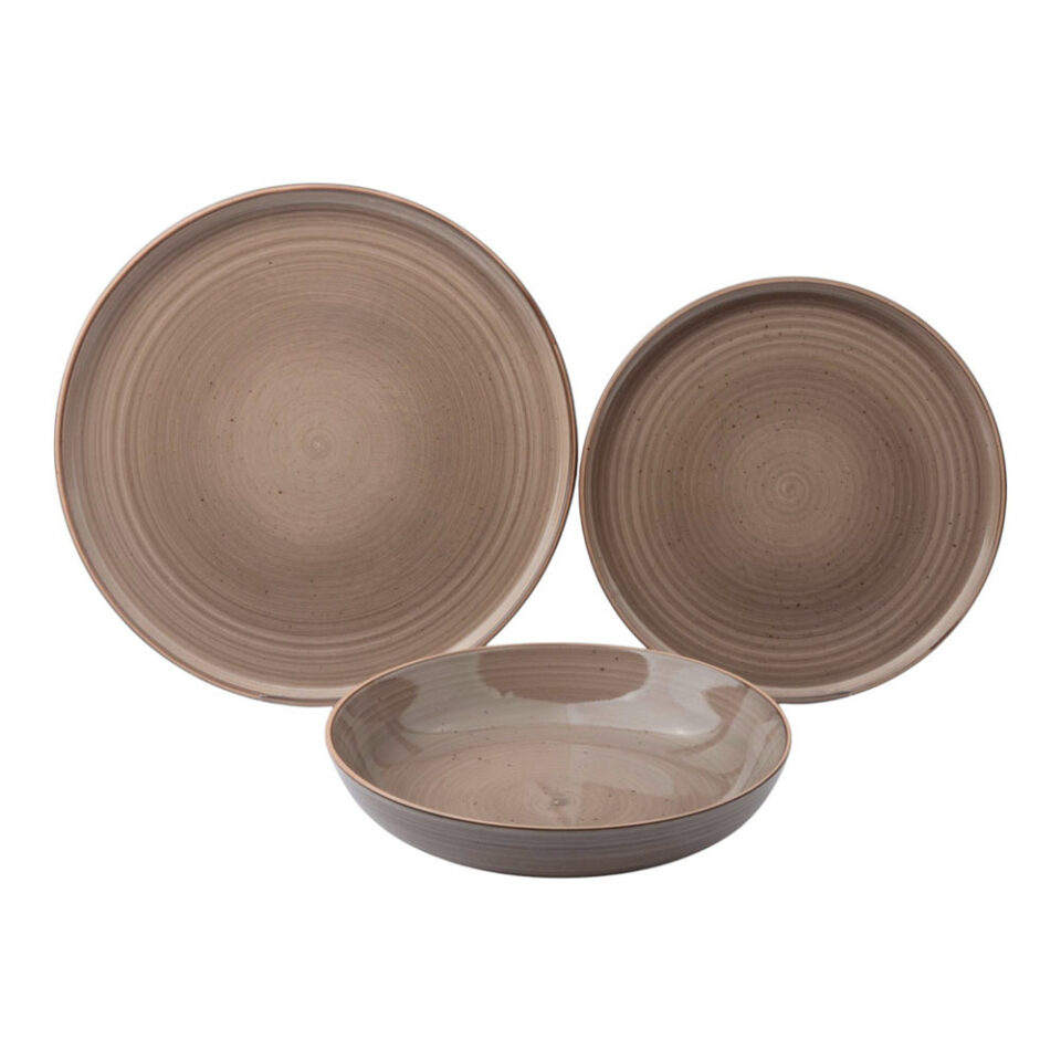 ΣΕΡΒΙΤΣΙΟ ΠΙΑΤΩΝ STONEWARE 18ΤΜΧ ΣΕ ΚΑΦΕ ΧΡΩΜΑ