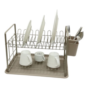 ΠΙΑΤΟΘΗΚΗ ΔΙΩΡΟΦΗ ΜΕΤΑΛΛΙΚΗ ΣΕ TAUPE ΧΡΩΜΑ 48x32x29εκ.