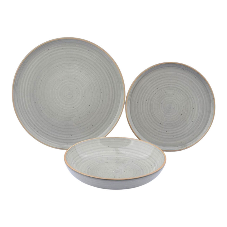 ΣΕΡΒΙΤΣΙΟ ΠΙΑΤΩΝ STONEWARE 18ΤΜΧ ΣΕ ΓΚΡΙ ΧΡΩΜΑ