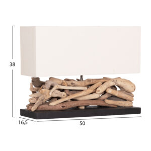 ΕΠΙΤΡΑΠΕΖΙΟ ΟΡΘΟΓΩΝΙΟ ΦΩΤΙΣΤΙΚΟ DRIFTWOOD & ΛΕΥΚΟ ΚΑΠΕΛΟ 50x16,5x38Υεκ.