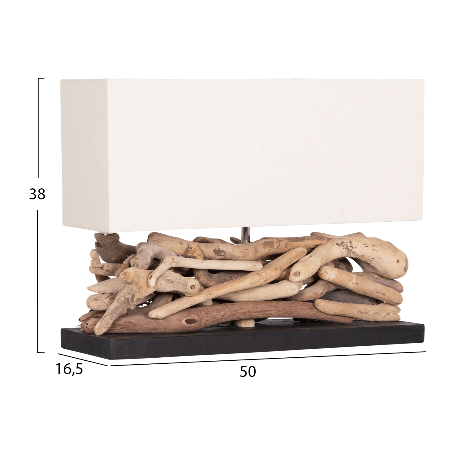 ΕΠΙΤΡΑΠΕΖΙΟ ΟΡΘΟΓΩΝΙΟ ΦΩΤΙΣΤΙΚΟ DRIFTWOOD & ΛΕΥΚΟ ΚΑΠΕΛΟ 50x16,5x38Υεκ.