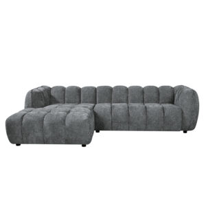ΚΑΝΑΠΕΣ ΓΩΝΙΑ (ΑΡΙΣΤΕΡΗ) LYKKE ΓΚΡΙ ΥΦΑΣΜΑ 280x89-165(η γωνία)x70Υ εκ.