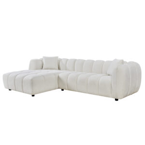 ΚΑΝΑΠΕΣ ΓΩΝΙΑ (ΑΡΙΣΤΕΡΗ) LYKKE ΕΚΡΟΥ ΥΦΑΣΜΑ 280x89-165(η γωνία)x70Υεκ