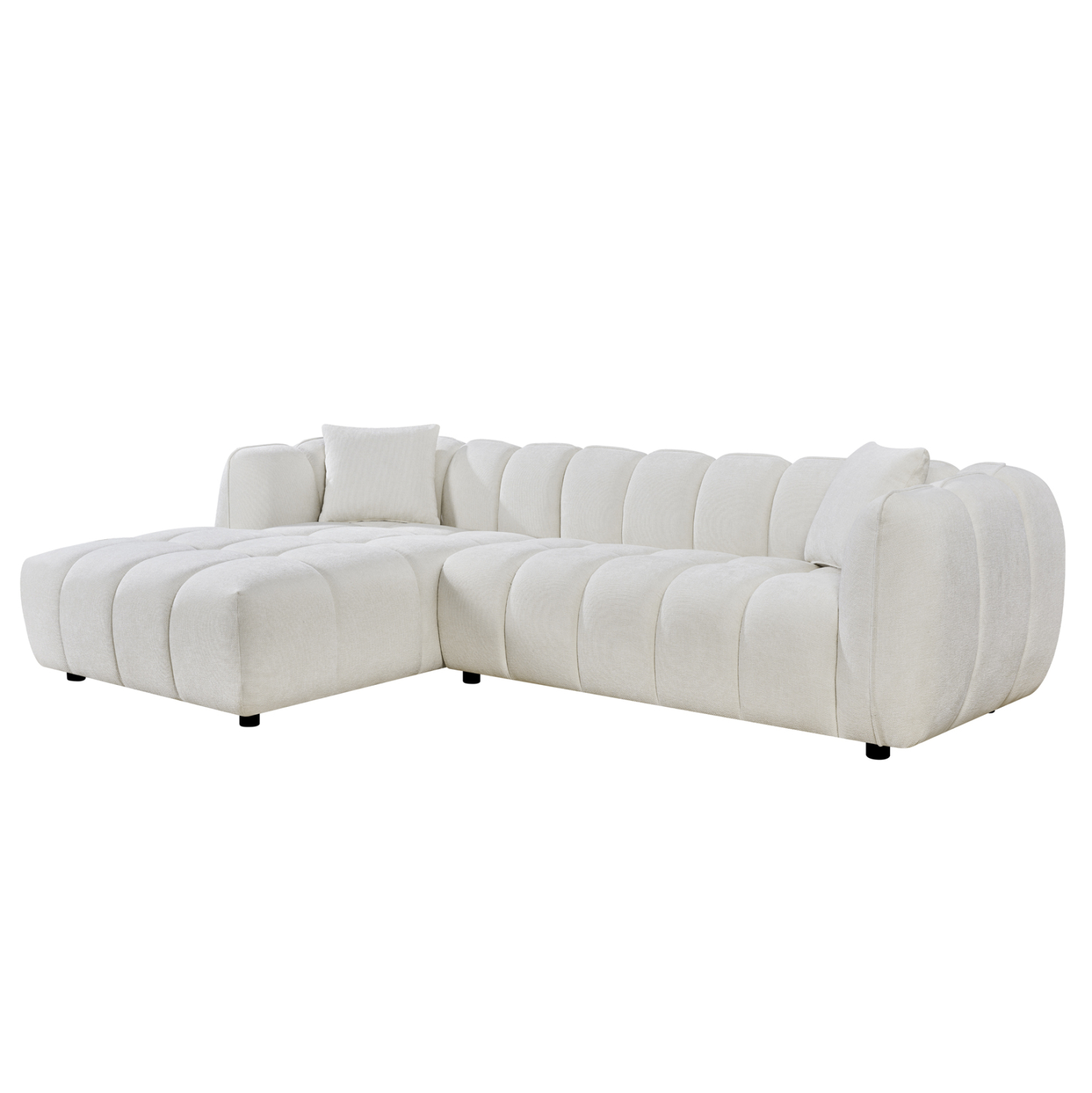 ΚΑΝΑΠΕΣ ΓΩΝΙΑ (ΑΡΙΣΤΕΡΗ) LYKKE ΕΚΡΟΥ ΥΦΑΣΜΑ 280x89-165(η γωνία)x70Υεκ