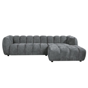 ΚΑΝΑΠΕΣ ΓΩΝΙΑ (ΔΕΞΙΑ) LYKKE ΓΚΡΙ ΥΦΑΣΜΑ 280x89-165(η γωνία)x70Υεκ