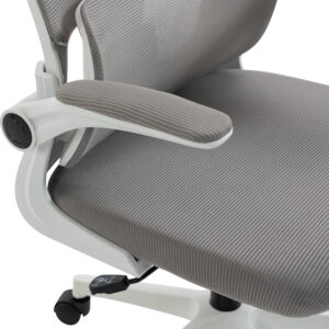ΚΑΡΕΚΛΑ ΓΡΑΦΕΙΟΥ ΑΝΟΙΧΤΟ ΓΚΡΙ MESH--ΛΕΥΚΟ PP 52x50x122Υεκ.