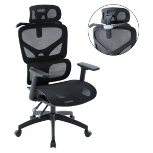 ΚΑΡΕΚΛΑ ΓΡΑΦΕΙΟΥ ΜΑΥΡO MESH & PP 68x68x120-130Υεκ