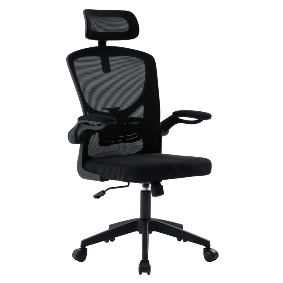 ΚΑΡΕΚΛΑ ΓΡΑΦΕΙΟΥ ΜΑΥΡO MESH & PP 62x62x106-116Υεκ