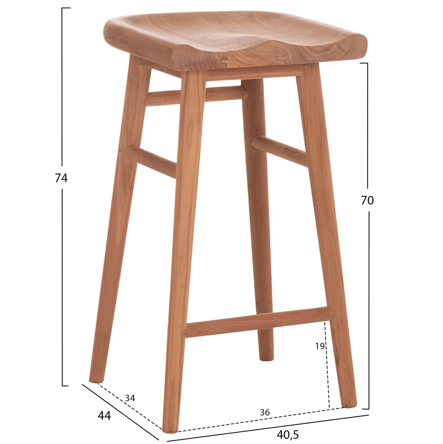 ΣΚΑΜΠΟ ΜΠΑΡ BOLMAR ΞΥΛΟ ΤΕΑΚ ΣΕ ΦΥΣΙΚΟ 40.5x44x74Υεκ.