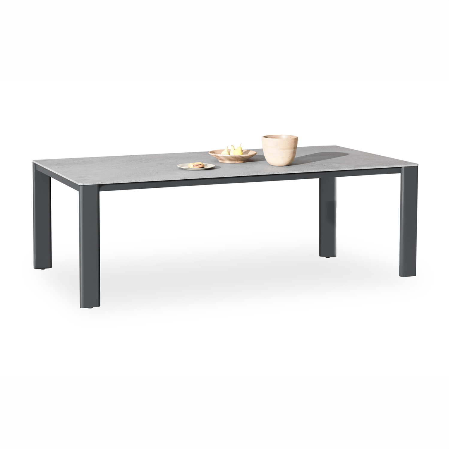 ΤΡΑΠΕΖΙ ΤΡΑΠΕΖΑΡΙΑΣ PUNDER ΓΚΡΙ ΑΛΟΥΜΙΝΙΟ--SINTERED STONE TOP 220x100x75Υεκ
