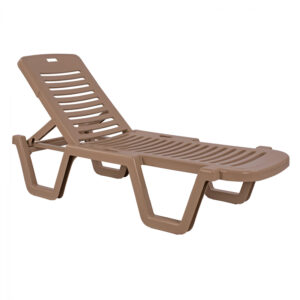 ΞΑΠΛΩΣΤΡΑ ΠΑΡΑΛΙΑΣ ΠΛΑΣΤΙΚΗ ΑΝΑΚΛΙΝΟΜΕΝΗ RELAX ΚΑΠΟΥΤΣΙΝΟ 190Χ70Χ36Υεκ.