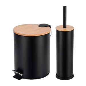 ΣΕΤ ΠΙΓΚΑΛ & ΧΑΡΤΟΔΟΧΕΙΟ 7lt BAMBOO ESSENTIALS ΜΑΥΡΟ