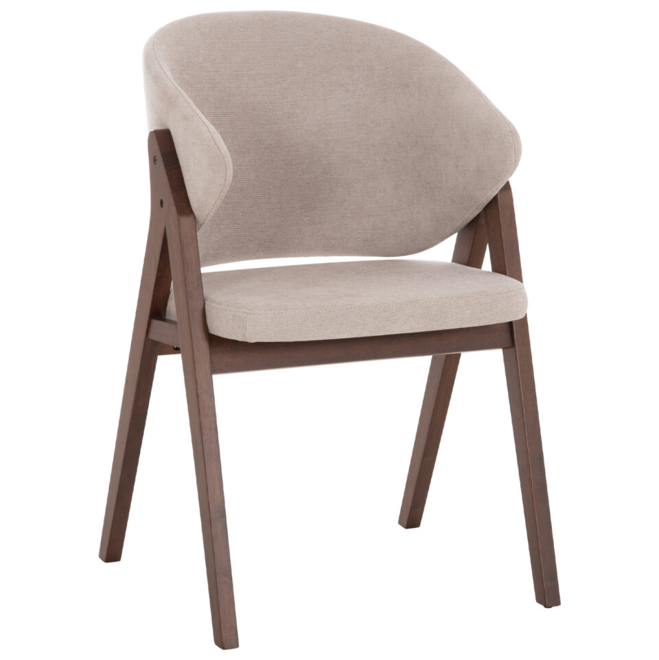 ΚΑΡΕΚΛΑ RUBBERWOOD ΣΕ ΚΑΡΥΔΙ ΧΡΩΜΑ-ΜΠΕΖ ΥΦΑΣΜΑ 55,5x60x85Yεκ.