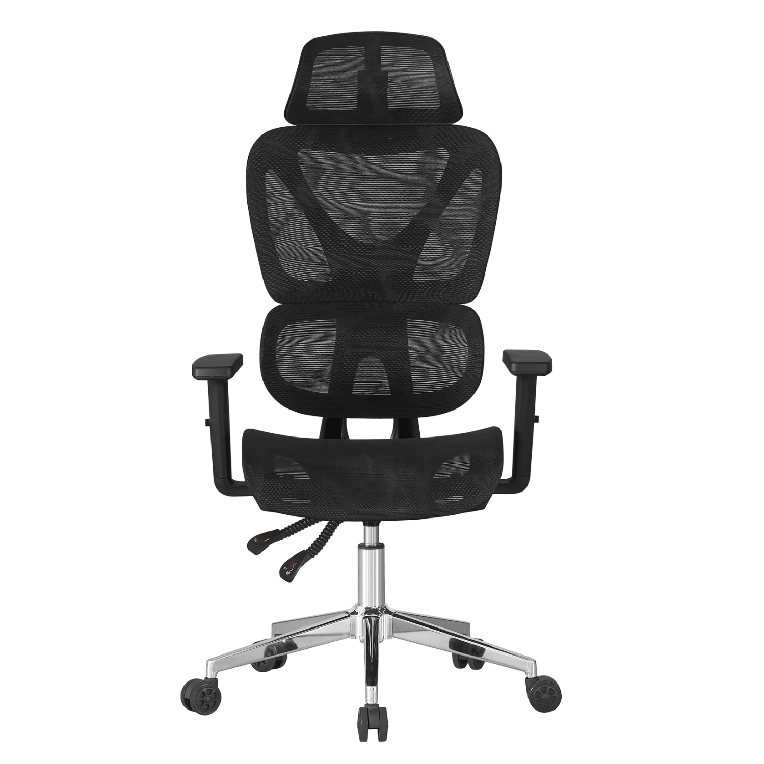 ΚΑΡΕΚΛΑ ΓΡΑΦΕΙΟΥ ΜΑΥΡO MESH--ΒΑΣΗ ΧΡΩΜΙΟΥ 51x49x129Υεκ