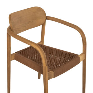 ΠΟΛΥΘΡΟΝΑ ΞΥΛΟ TEAK ΦΥΣΙΚΟ & ΚΑΦΕ ΣΧΟΙΝΙ 55x54x80Y εκ.