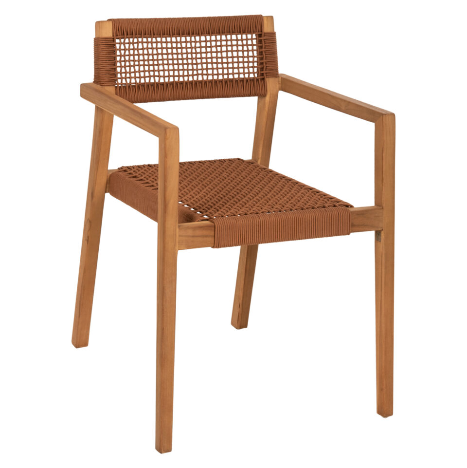 ΠΟΛΥΘΡΟΝΑ ΞΥΛΟ TEAK ΦΥΣΙΚΟ & ΚΑΦΕ ΣΧΟΙΝΙ 59x54x83Y εκ.