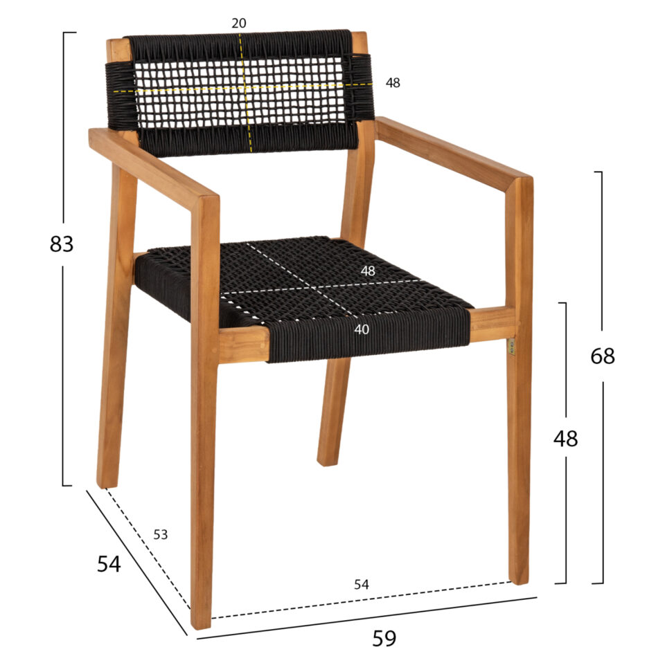 ΠΟΛΥΘΡΟΝΑ ΞΥΛΟ TEAK ΦΥΣΙΚΟ & ΜΑΥΡΟ ΣΧΟΙΝΙ 59x54x83Y εκ.