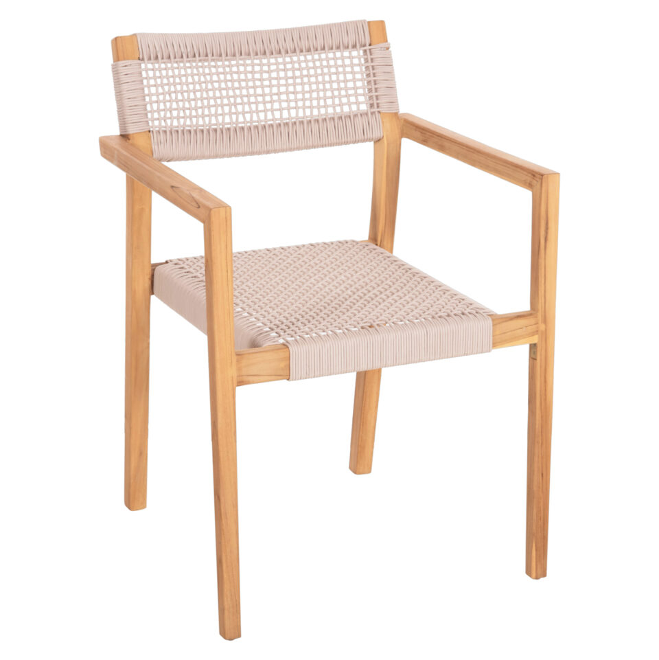ΠΟΛΥΘΡΟΝΑ ΞΥΛΟ TEAK ΦΥΣΙΚΟ & ΜΠΕΖ ΣΧΟΙΝΙ 58x61x81Yεκ.
