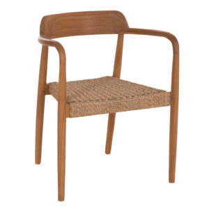 ΠΟΛΥΘΡΟΝΑ ΤΡΑΠΕΖΑΡΙΑΣ ROBBY ΞΥΛΟ TEAK & ΣΧΟΙΝΙ VIRO ΦΥΣΙΚΟ 55x50x71Υεκ.