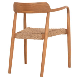 ΠΟΛΥΘΡΟΝΑ ΤΡΑΠΕΖΑΡΙΑΣ ROBBY ΞΥΛΟ TEAK & ΣΧΟΙΝΙ VIRO ΦΥΣΙΚΟ 55x50x71Υεκ.