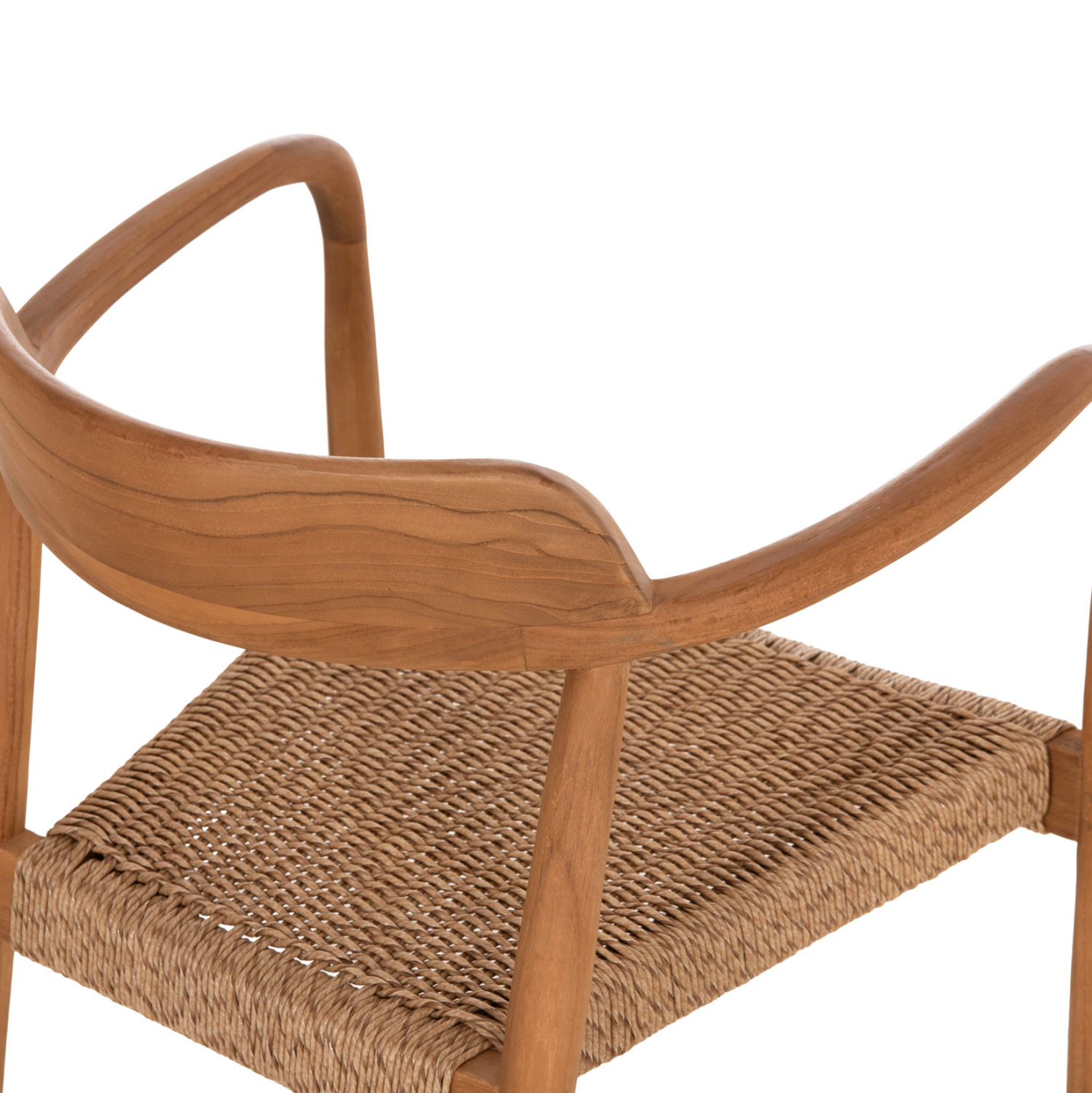 ΠΟΛΥΘΡΟΝΑ ΤΡΑΠΕΖΑΡΙΑΣ ROBBY ΞΥΛΟ TEAK & ΣΧΟΙΝΙ VIRO ΦΥΣΙΚΟ 55x50x71Υεκ.