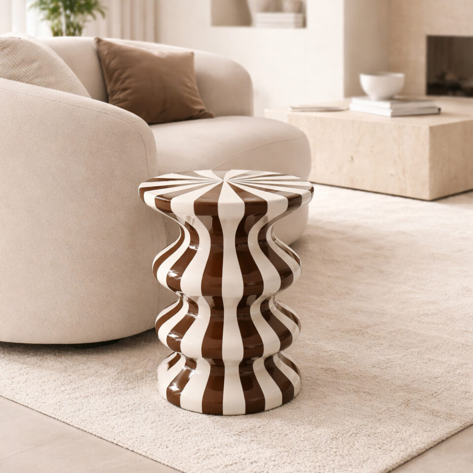 DULCE SIDE TABLE CREAM MOCCA 35x35x55cm