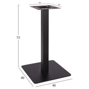 ΒΑΣΗ ΜΕΤΑΛΛΙΚΗ ΜΑΥΡΗ ΜΑΤ 40X40X72Υεκ.