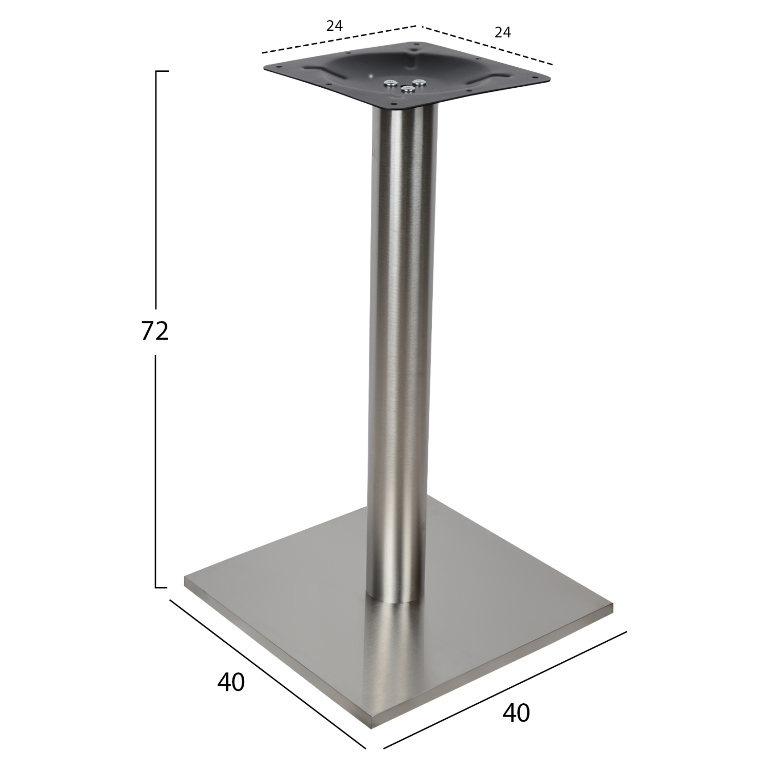 ΒΑΣΗ ΤΡΑΠΕΖΙΟΥ INOX ΜΕ ΡΕΓΟΥΛΑΤΟΡΟΥΣ 40x40x72Y εκ.