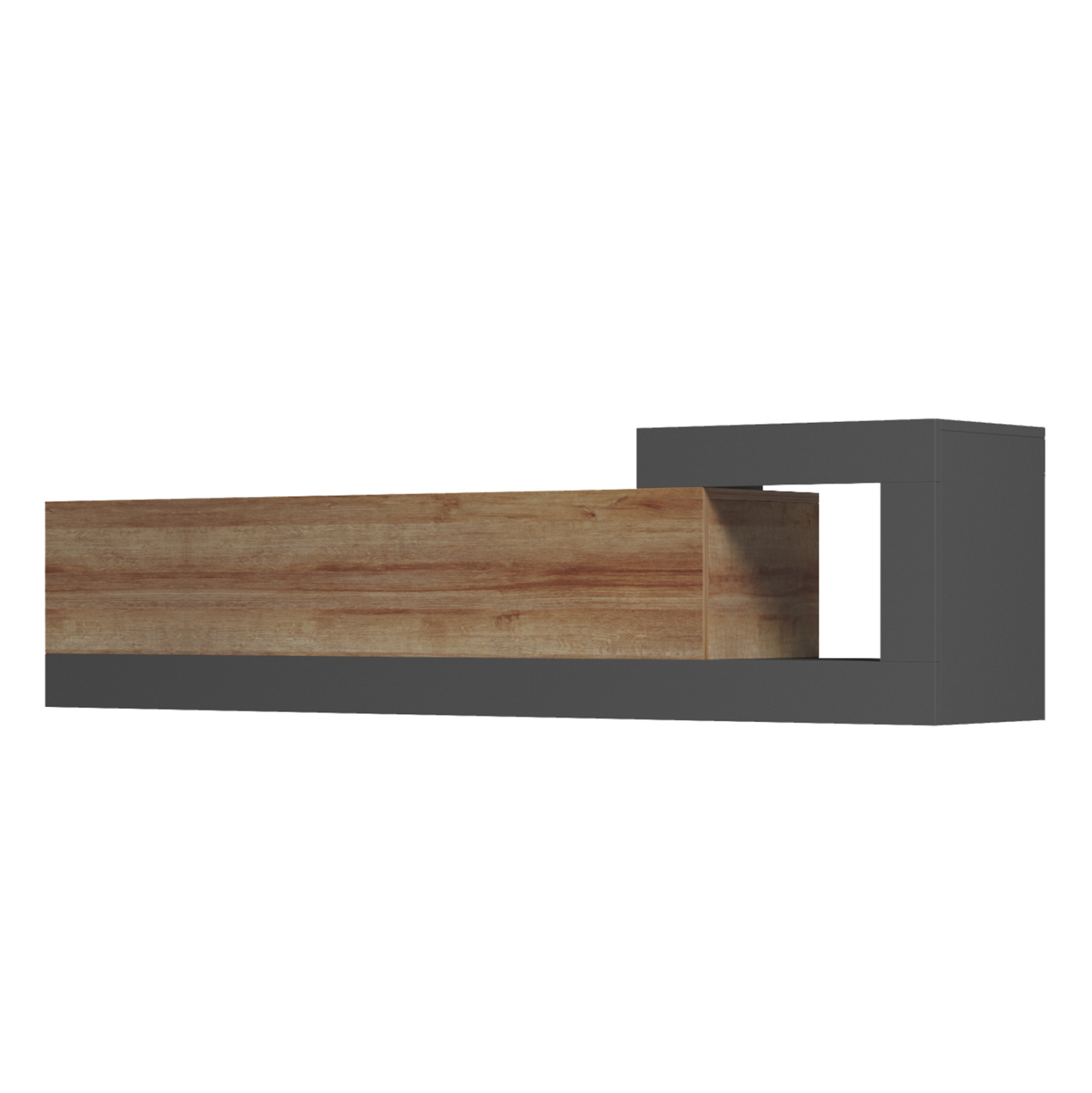 ΕΠΙΠΛΟ ΤΗΛΕΟΡΑΣΗΣ ΤΟΙΧΟΥ ΜΕΛΑΜΙΝΗ OAK/ΓΚΡΙ 150x29.6x38.6Υεκ.