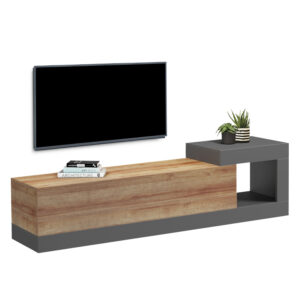 ΕΠΙΠΛΟ ΤΗΛΕΟΡΑΣΗΣ ΤΟΙΧΟΥ ΜΕΛΑΜΙΝΗ OAK/ΓΚΡΙ 150x29.6x38.6Υεκ.
