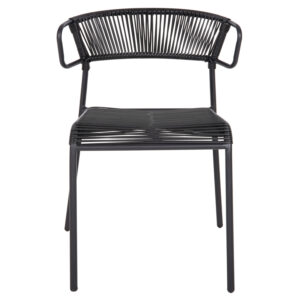 ΚΑΡΕΚΛΑ ΜΕΤΑΛΛO KAI ΣΥΝΘΕΤΙΚΟ RATTAN ΣΕ ΜΑΥΡΟ 54x62x80Υεκ