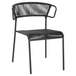 ΚΑΡΕΚΛΑ ΜΕΤΑΛΛO KAI ΣΥΝΘΕΤΙΚΟ RATTAN ΣΕ ΜΑΥΡΟ 54x62x80Υεκ