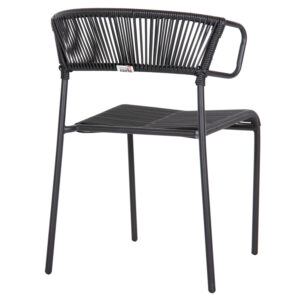 ΚΑΡΕΚΛΑ ΜΕΤΑΛΛO KAI ΣΥΝΘΕΤΙΚΟ RATTAN ΣΕ ΜΑΥΡΟ 54x62x80Υεκ