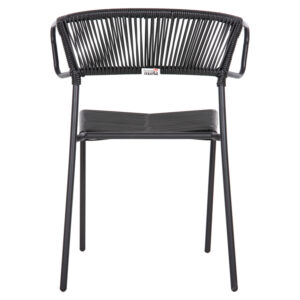 ΚΑΡΕΚΛΑ ΜΕΤΑΛΛO KAI ΣΥΝΘΕΤΙΚΟ RATTAN ΣΕ ΜΑΥΡΟ 54x62x80Υεκ